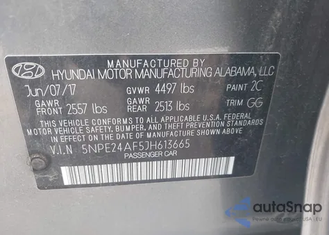 2018 Hyundai Sonata Se из США, поврежденный, VIN 5NPE24AF5JH613665